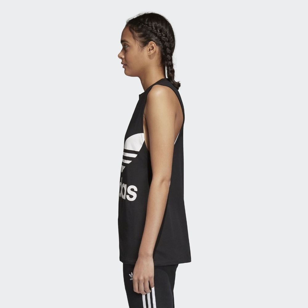 ADIDAS — Trefoil Logo Black Cotton Muscle Tank NWT - Picture 4 of 8